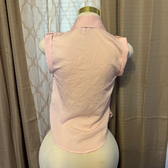 Sleeveless Pink Button-Up Vest,size XS - Picture 2 of 5